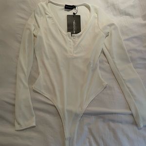 NWT Pretty Little Thing White Bodysuit